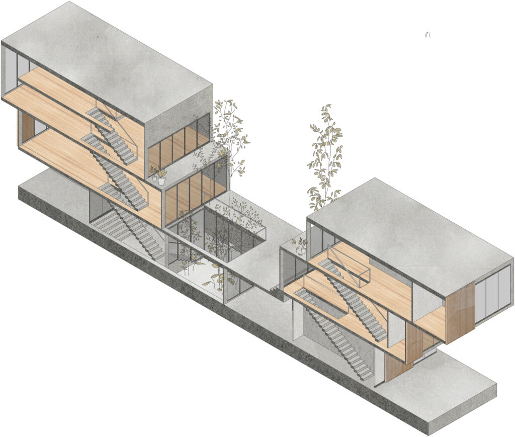 axo photoshop arbres + maison